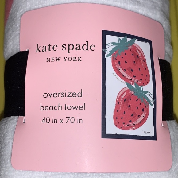 ♠️❤️kate spade New York 100% Cotton Oversized Beach Towel, Strawberry - Picture 9 of 15